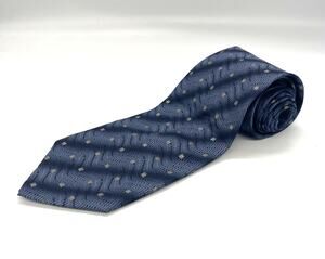 Pierre Pacha 100% Silk Necktie Blue Silver Tie Made in Italy 58” x 3.75”
